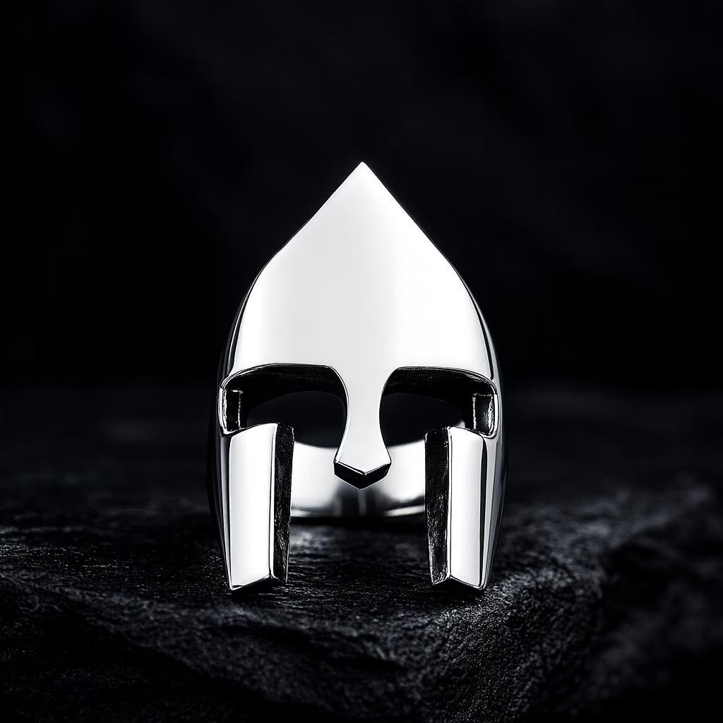 Viking Spartan Helmet Ring: Stainless Steel Warrior Jewelry
