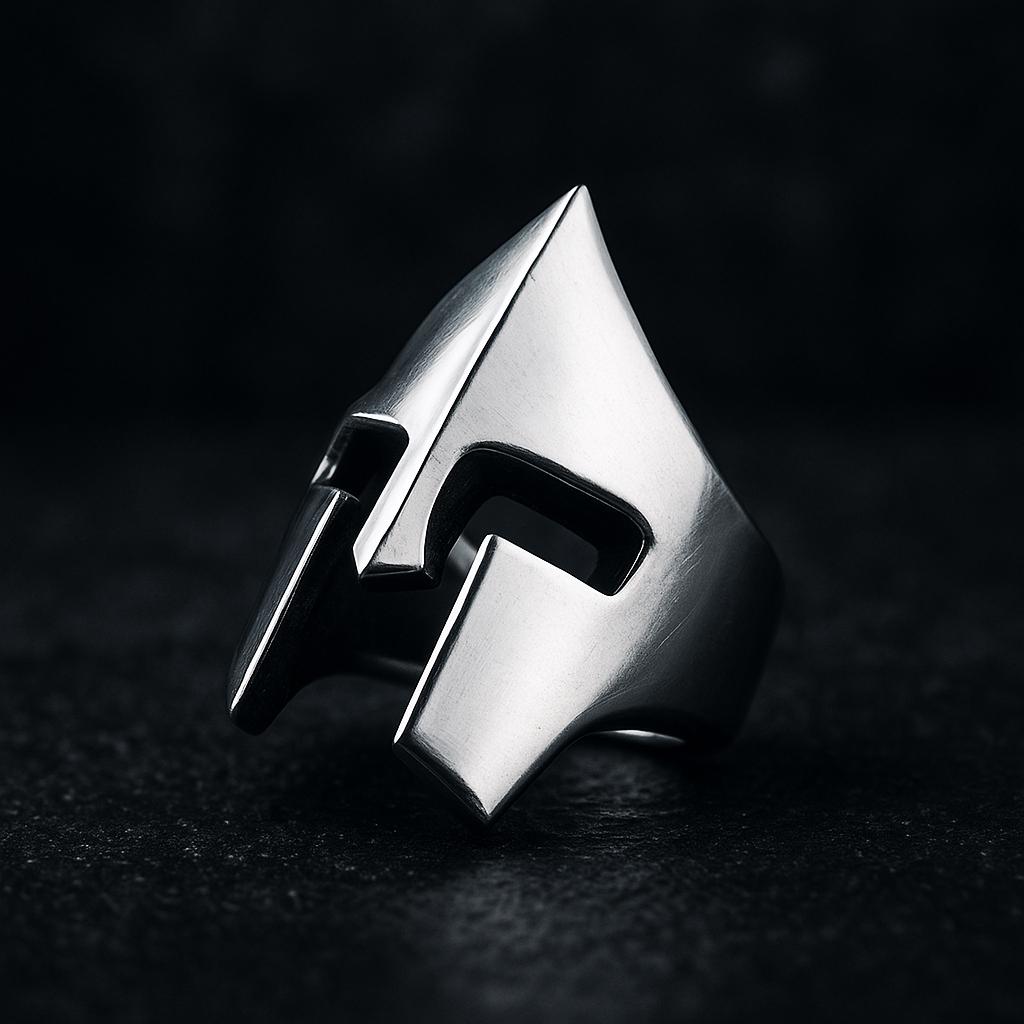 Viking Spartan Helmet Ring: Stainless Steel Warrior Jewelry