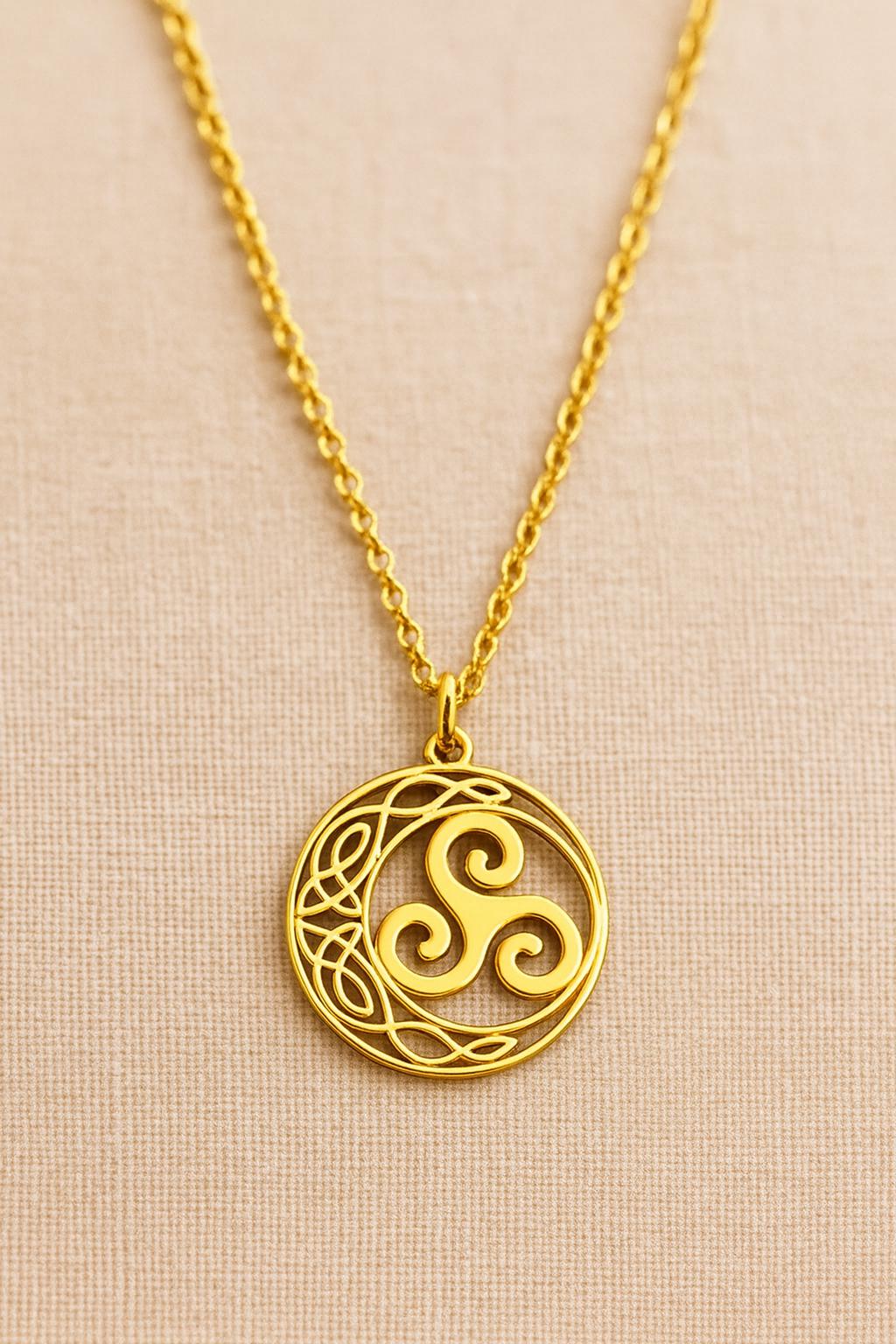 Celtic Triskelion Necklace: Stainless Steel Viking Amulet