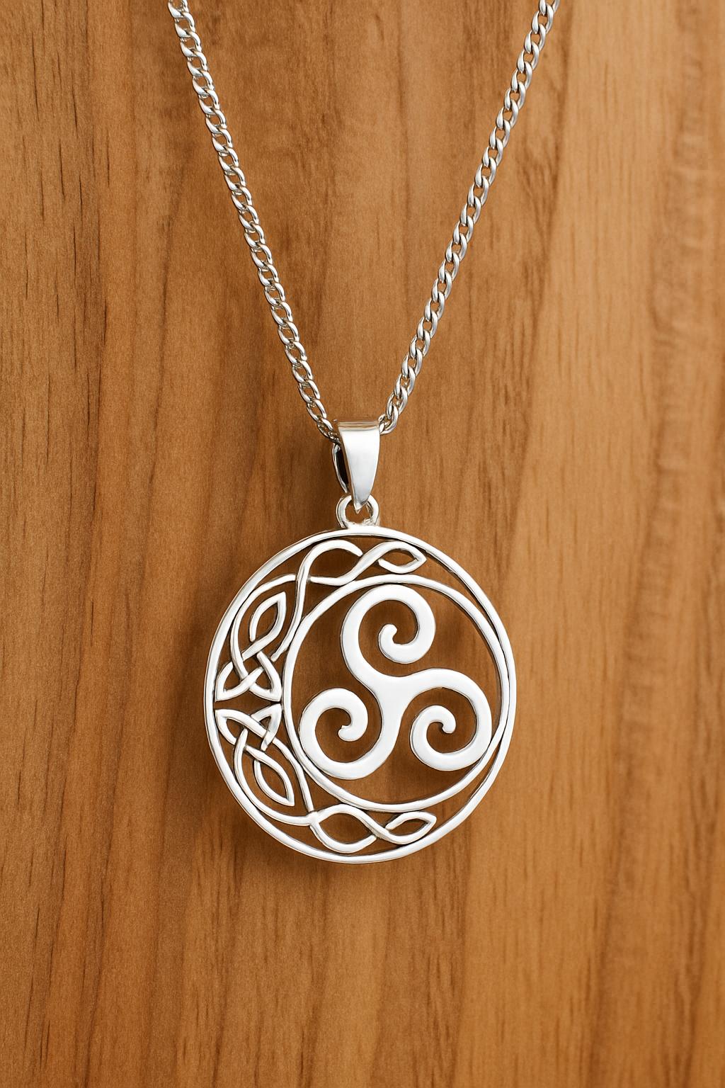 Celtic Triskelion Necklace: Stainless Steel Viking Amulet